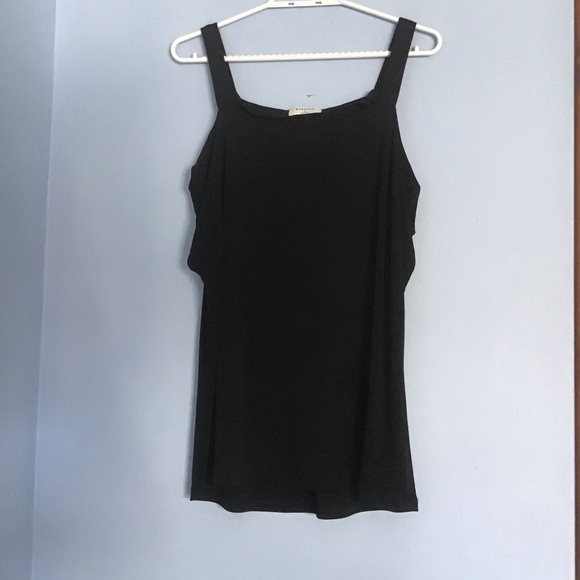 Aritzia Babaton Adelard Blouse Cold Shoulder Black Rayon Like New - Picture 3 of 4